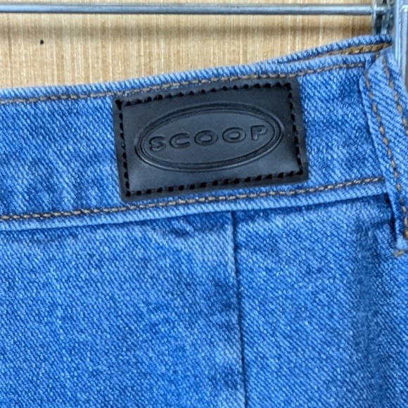 Scoop Midi Skirt Womens‎ 4 Blue Denim Cargo Slit Frayed Streetwear Y2K Skater - Picture 5 of 8